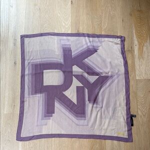 Excellent condition: DKNY purple and white silk scarf